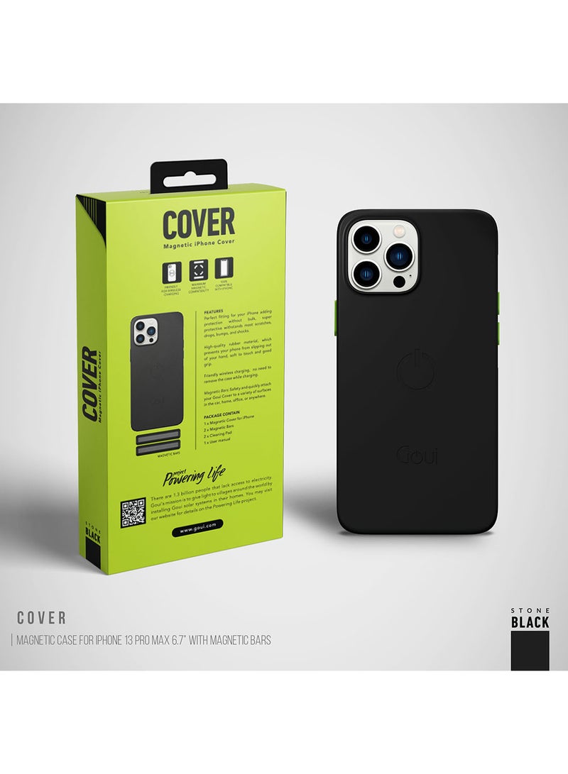 Goui Iphone Case 13 Pro Max 6.7 Inch With Magnetic Bars Stone Black - Image 4