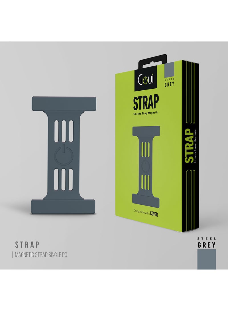 Goui - Magnetic Strap with Finger Holder : Enhance Functionality, Comfort, and Style for Easier Phone Use and Carrying - Steel Grey - Image 1