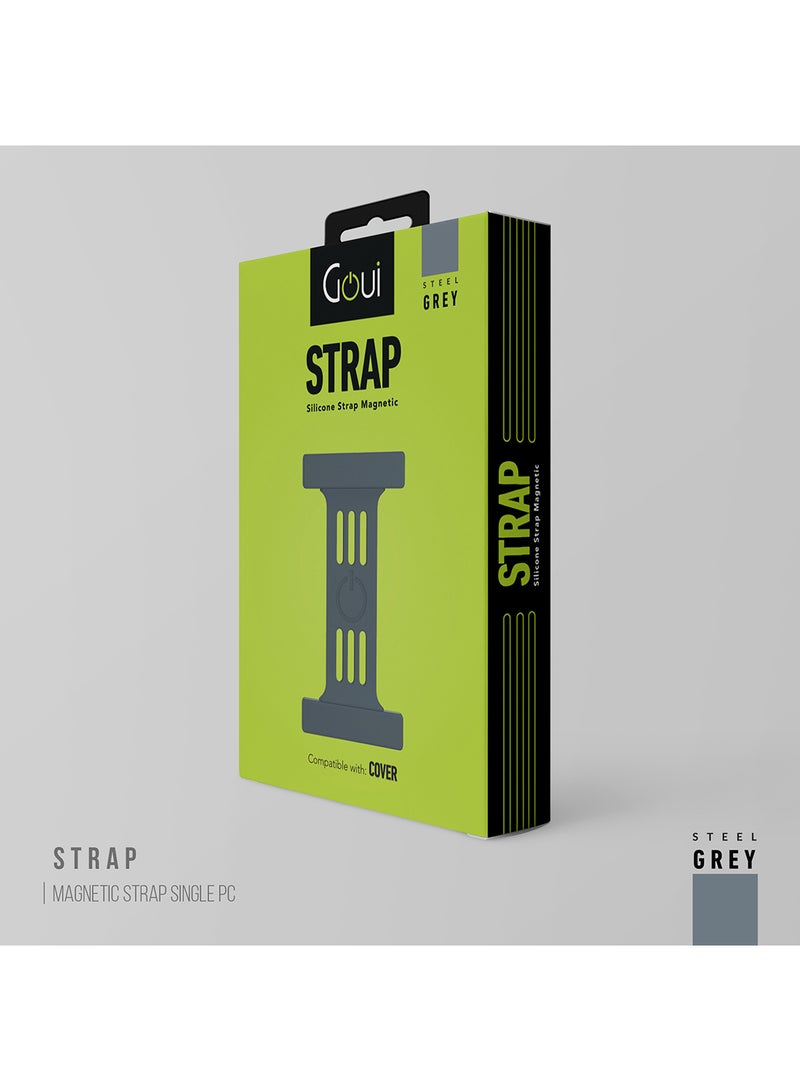 Goui - Magnetic Strap with Finger Holder : Enhance Functionality, Comfort, and Style for Easier Phone Use and Carrying - Steel Grey - Image 1