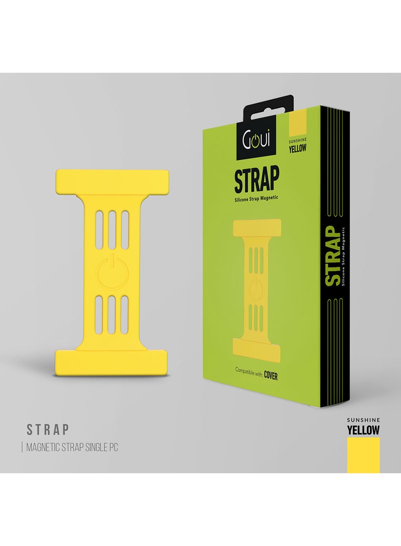 جوي حزام مغناطيسي مع حامل أصابع باللون الأصفر : تعزيز الوظائف والراحة والأناقة لجعل استخدام الهاتف وحمله أسهل أصفر كأشعة الشمس - Image 2