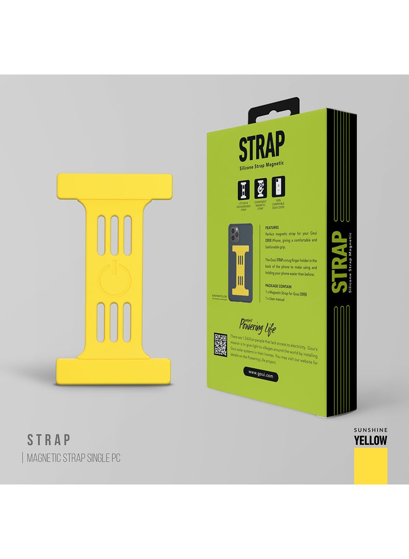 جوي حزام مغناطيسي مع حامل أصابع باللون الأصفر : تعزيز الوظائف والراحة والأناقة لجعل استخدام الهاتف وحمله أسهل أصفر كأشعة الشمس - Image 3