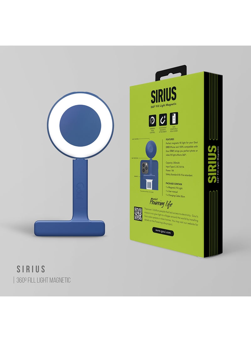 Sirius-Blue Fill Light Magnetic: The Ultimate Magnetic Fill Light for Your iPhone Goui Cover – 100% Compatible with Goui Strap, 360° Angle Rotation for Perfect Photos and Videos - Midnight Blue