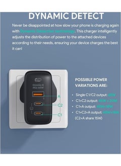 Aukey Omnia II 65W PD & Super Fast Wall Charger with GaN Power Technology PA-B6T Black  - Image 4