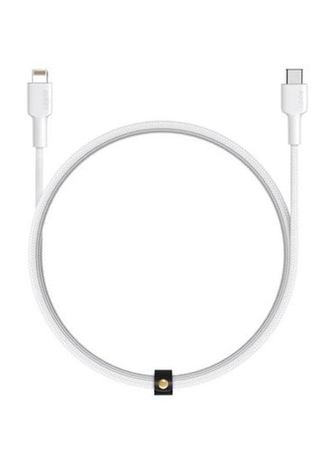 Braided Nylon Sync & Charge MFI Cable USB-C To Lightning 1.8M NCL2 White