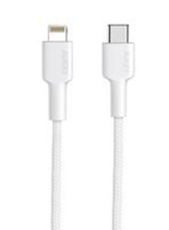 Aukey Braided Nylon Sync & Charge MFI Cable USB-C To Lightning 1.8M NCL2 White  - Image 2