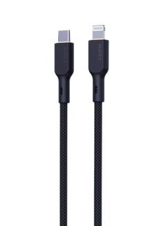 Aukey Braided Nylon Sync & Charge MFI Cable USB-C To Lightning 1.8M NCL2 Black  - Image 2