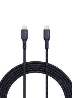 Aukey Braided Nylon Sync & Charge MFI Cable USB-C To Lightning 1.8M NCL2 Black  - Image 1