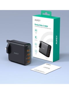 Aukey Omnia II 100W PD & Super Fast Wall Charger with GaN Power Technology PA-B7S Black  - Image 2