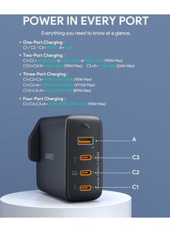 Aukey Omnia II 100W PD & Super Fast Wall Charger with GaN Power Technology PA-B7S Black  - Image 4
