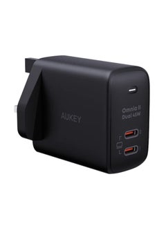 Aukey Omnia II Duo 45W PD Wall Charger with GaN Power Technology PA-B4T Black  - Image 1