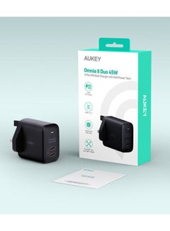 Aukey Omnia II Duo 45W PD Wall Charger with GaN Power Technology PA-B4T Black  - Image 5