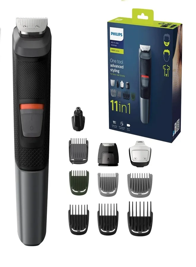 Philips 11 in 1 Multigroom Series 5000 Trimmer - MG5730/33, 2 Year Warranty Black