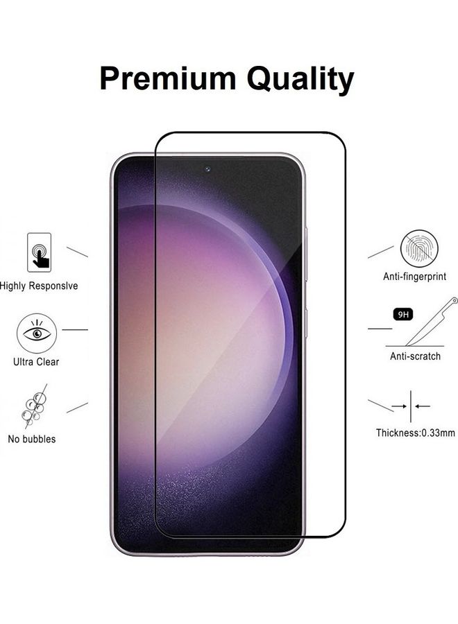 MARGOUN 3Pack for Samsung Galaxy S23 Screen Protector Tempered Glass 9H Anti-Scratch Shatterproof HD Edge to Edge Full Coverage Film 6.1 inch Clear/Black - Image 3