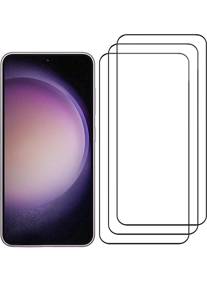 MARGOUN 3Pack for Samsung Galaxy S23 Screen Protector Tempered Glass 9H Anti-Scratch Shatterproof HD Edge to Edge Full Coverage Film 6.1 inch Clear/Black - Image 4