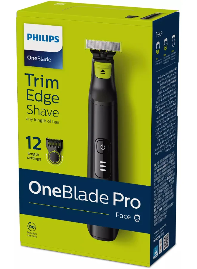 Philips OneBlade Pro QP6530/23,Wet & Dry Use,Trim, Edge & Shave Any Length of Hair| 12-Length Precision Comb, Dual-Sided Blade,90min Cordless Use Black