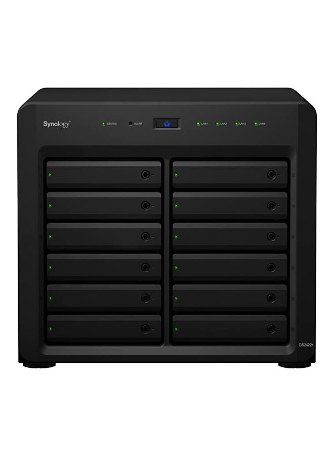 سينولوجي - DS2422 PLUS DISKSTATION SNAS server–12 bays–SATA 3Gb/s–RAID 0,1,5,6,10,JBOD–RAM 4GB–Gigabit Ethernet–iSCSI support Black - Image 1