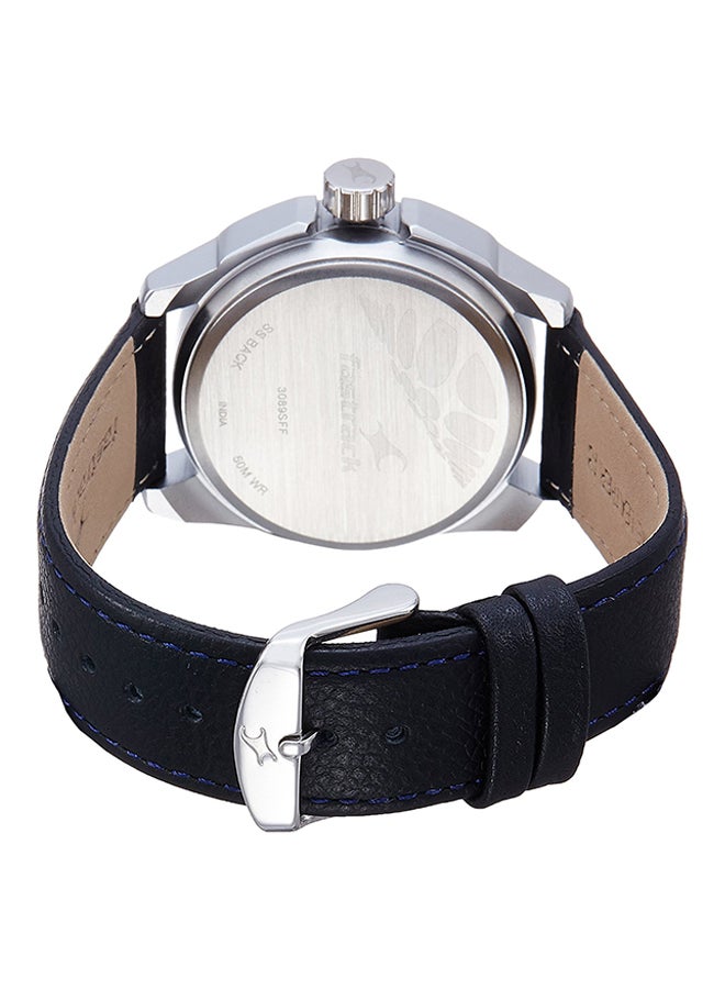 فاستراك ساعة يد كوارتز بعقارب وسوار جلدي مقاومة للماء طراز NE3089SL01 للرجال - Image 2