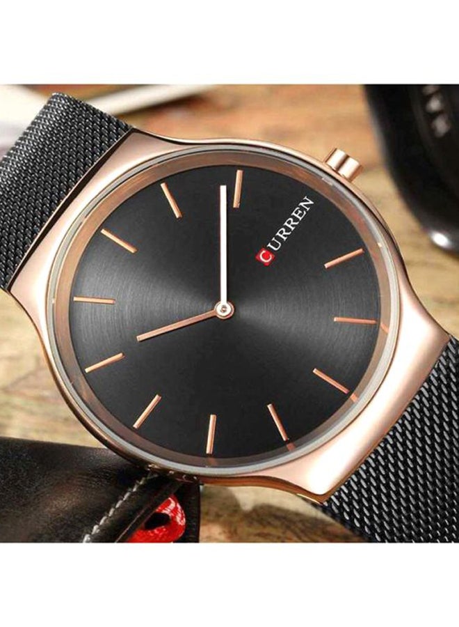 كارين ساعة يد بعقارب مقاومة للماء طراز 8256MH - 40 مم - لون أسود للرجال - Image 4