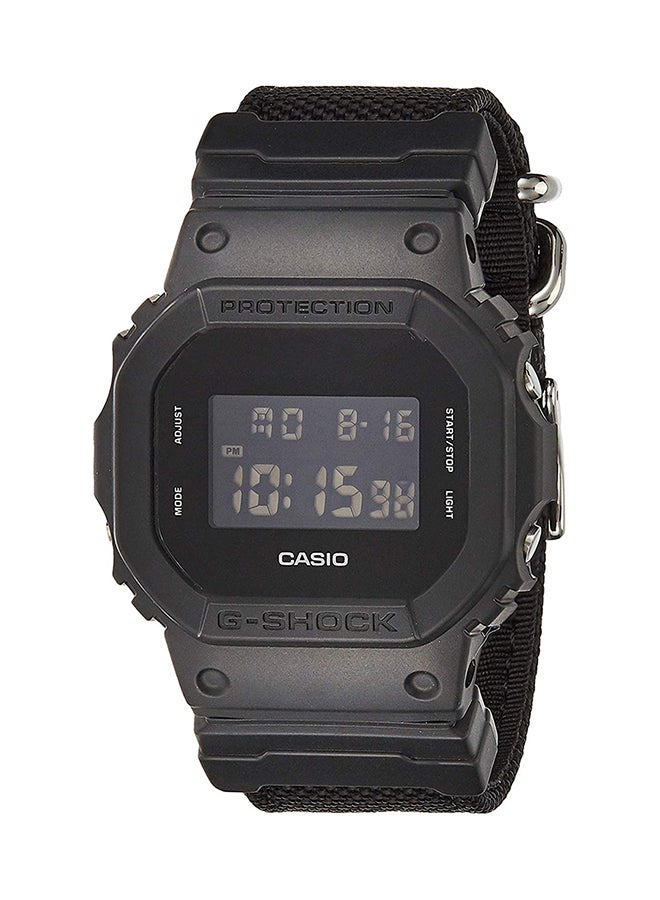 G-SHOCK Men's Square Shape Fabric Digital Wrist Watch - Black - DW-5600BBN-1DR 