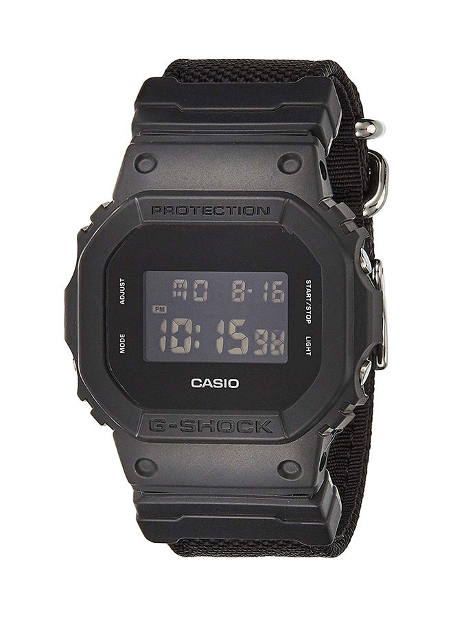 G-SHOCK Men's Square Shape Fabric Digital Wrist Watch - Black - DW-5600BBN-1DR  - Image 1