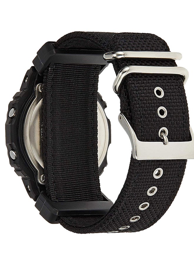 Men's Square Shape Fabric Digital Wrist Watch - Black - DW-5600BBN-1DR
