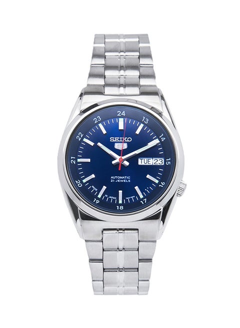 Men's Classic Round Shape Stainless Steel Analog Wrist Watch - Silver - SNK563J