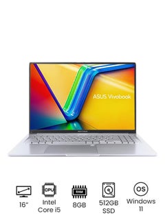 أسوس كمبيوتر محمول X1605ZA-MB053W بشاشة WUXGA مقاس 16 بوصة ومعالج Core i5-1235U / ذاكرة وصول عشوائي سعتها 8 جيجابايت / قرص SSD سعة 512 جيجابايت / نظام التشغيل Windows 11 /  - Image 1