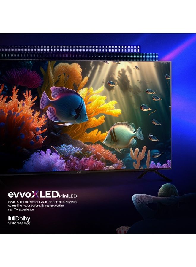 evvoli - 85-Inch 4K Mini LED Android Smart Tv, Dolby Vision-Atoms, HDR 10+, 120HZ With Remote Laser Pointer 85EV600MA Grey - Image 1