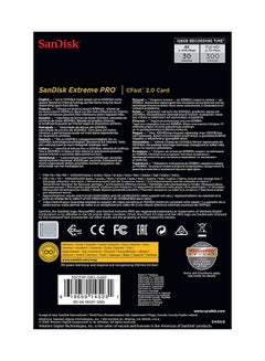 Sandisk Extreme PRO CFAST 2.0 Card – Speed Upto 525MB/s - 128 GB SDCFSP-128G-G46D 128 GB  - Image 2