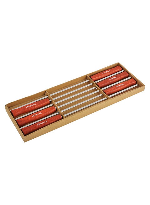 6-Piece BBQ Skewers Brown 24cm