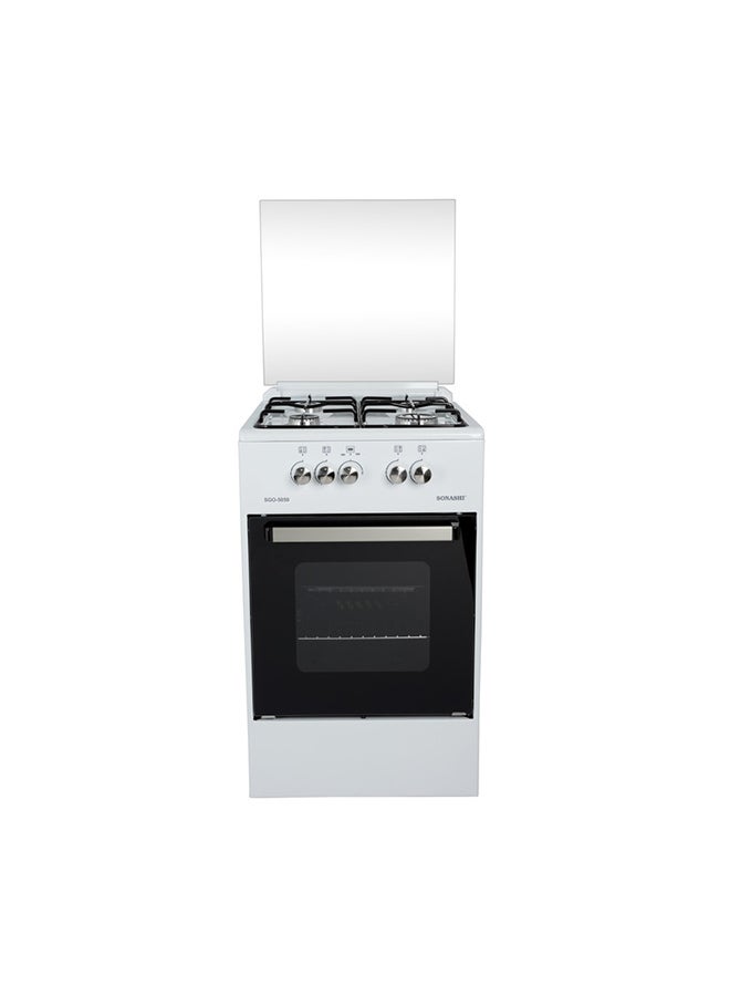 SONASHI 50 x 50 Free Standing Gas Oven - 4 Burner Gas Cooker | Oven and Grill Function | Full Safety & White Finishing Design | Made in Turkey SGO-5050 White - Image 1