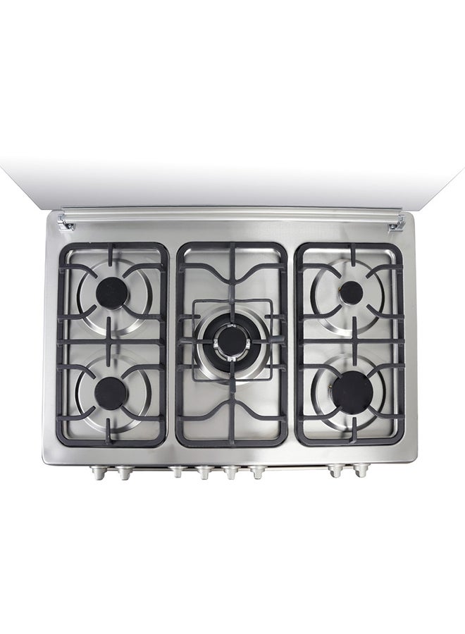 SONASHI 90 x 60 Free Standing Gas Oven - Stainless Steel Top Table | 5 Burners with Large Oven | Full Ignition Both Hob and Oven Parts | Double Oven Lamp and Chicken Rotisserie SGO-9060FFD Silver/Black  - Image 5