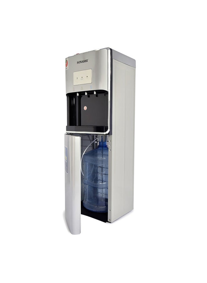 SONASHI - 3 Tap Free Standing Water Dispenser - with Bottom Loading | 3 Taps (Hot, Cold, and Normal) with Asbeila COmpressor | Stainless Steel Water Tank | LED Light Indicator | Water Dispenser SWD-56 Silver - Image 1