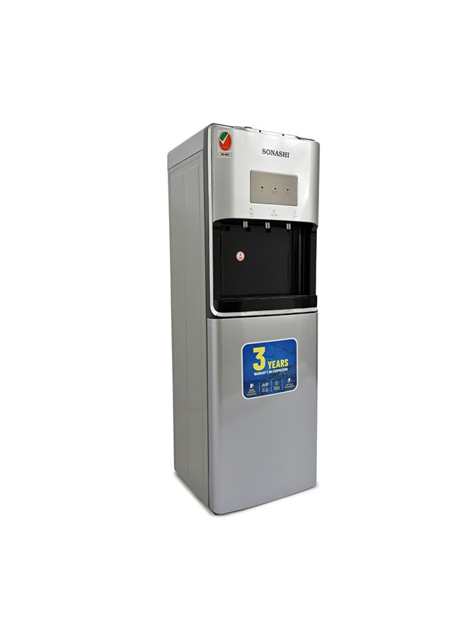 SONASHI - 3 Tap Free Standing Water Dispenser - with Bottom Loading | 3 Taps (Hot, Cold, and Normal) with Asbeila COmpressor | Stainless Steel Water Tank | LED Light Indicator | Water Dispenser SWD-56 Silver - Image 1