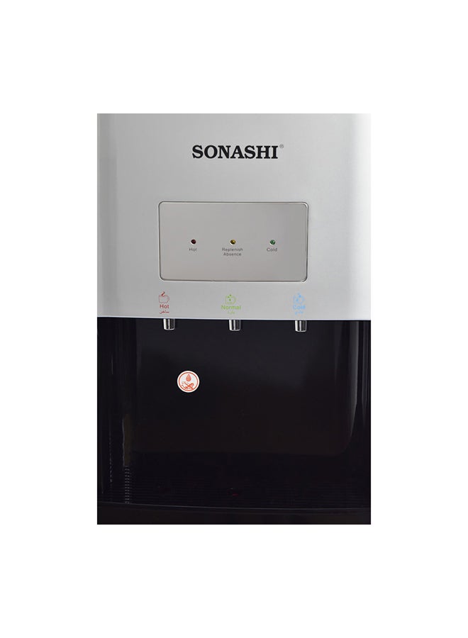 SONASHI - 3 Tap Free Standing Water Dispenser - with Bottom Loading | 3 Taps (Hot, Cold, and Normal) with Asbeila COmpressor | Stainless Steel Water Tank | LED Light Indicator | Water Dispenser SWD-56 Silver - Image 1