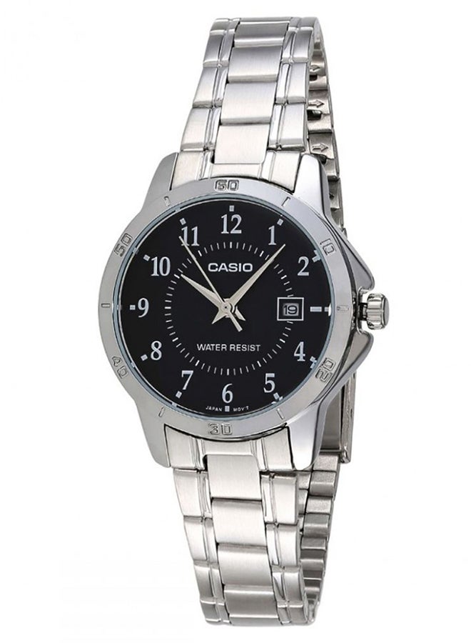 CASIO Women's Stainless Steel Analog Quartz Watch LTP-V004D-1B - 25 mm - Silver - Image 1