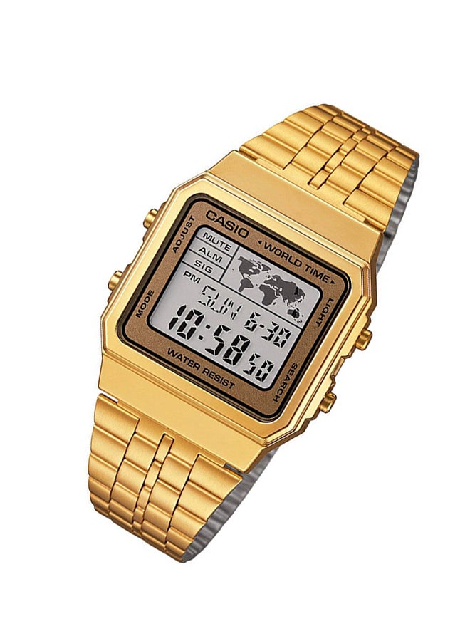 CASIO Men's Water Resistant Digital Watch A500WGA-9DF - 34 mm - Gold  - Image 4