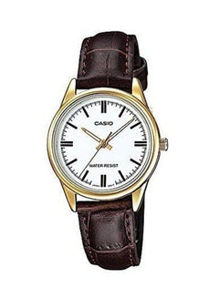 CASIO Men's Leather Quartz Analog Watch LTP-V005GL-7AUDF - 30 mm - Brown  - Image 1