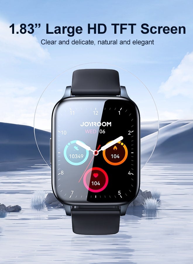 JOYROOM - 250mAh JR-FT3 PRO Brand New Upgraded Smart Watch Bluetooth Call Support Fitness Tracker 20 Sports Modes Heart Rate Sleep Tracker Customizable Dial IP68 Waterproof Smart Watch for Men Women Smart Watch Compatible with iPhone Android Phone Dark Grey - Image 1