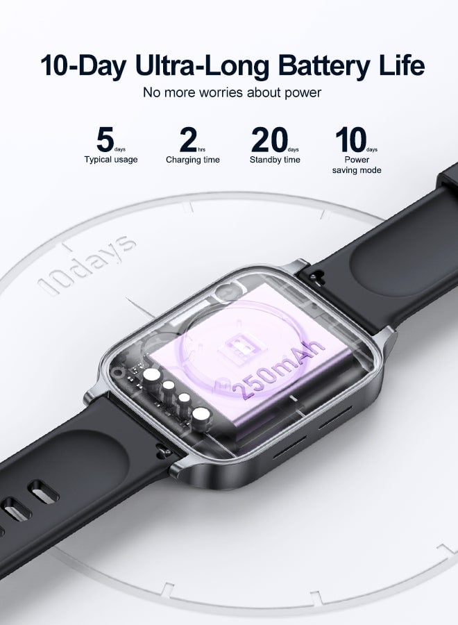 JOYROOM - 250mAh JR-FT3 PRO Brand New Upgraded Smart Watch Bluetooth Call Support Fitness Tracker 20 Sports Modes Heart Rate Sleep Tracker Customizable Dial IP68 Waterproof Smart Watch for Men Women Smart Watch Compatible with iPhone Android Phone Dark Grey - Image 1
