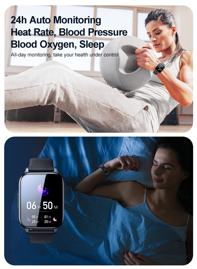 JOYROOM - 250mAh JR-FT3 PRO Brand New Upgraded Smart Watch Bluetooth Call Support Fitness Tracker 20 Sports Modes Heart Rate Sleep Tracker Customizable Dial IP68 Waterproof Smart Watch for Men Women Smart Watch Compatible with iPhone Android Phone Dark Grey - Image 1