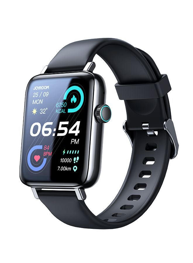 300mAh JR-FT5 Fit-Life Smart Watch Can Make and Answer Calls 1.83-inch HD Screen 80 Sports Modes Fitness Monitor Health Monitor Monitor Blood Oxygen Blood Pressure Heart Rate Pressure Sleep Monitoring Message Reminder Smart Watch Suitable for Men Women Smart Watch Compatible with Apple Android Phone Black 