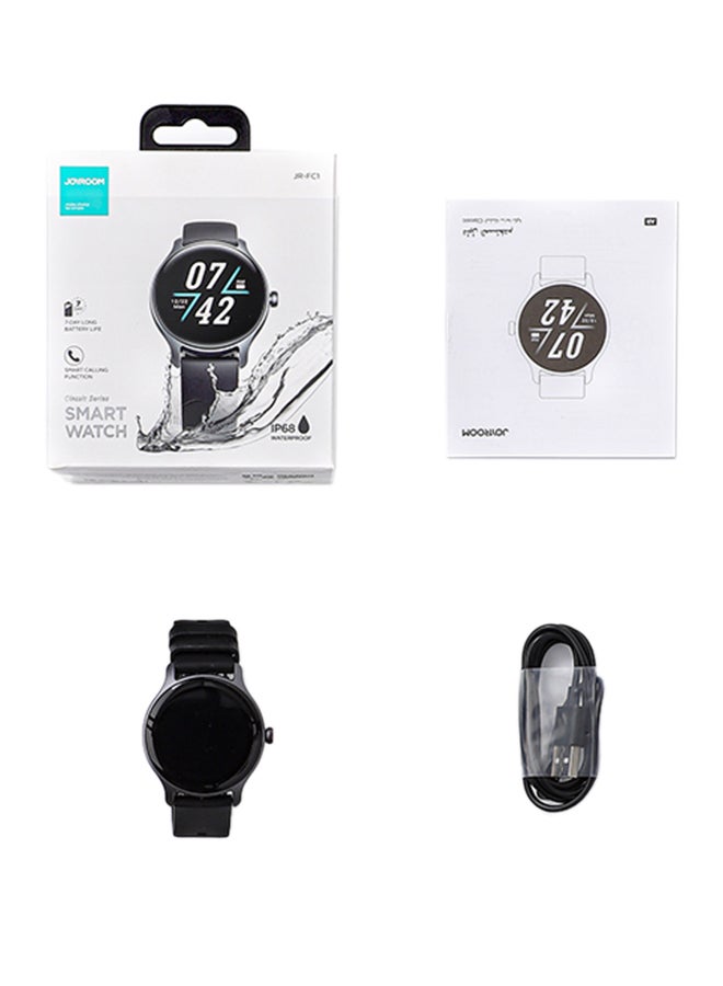 JOYROOM - Classic Series Smart Watch Can Make and Answer Calls Fitness Tracker Heart Rate Sleep Quality Monitor Round Smart Watch IP68 Waterproof Watch Compatible with iPhone Android Phone Men Women Dark Grey - Image 1