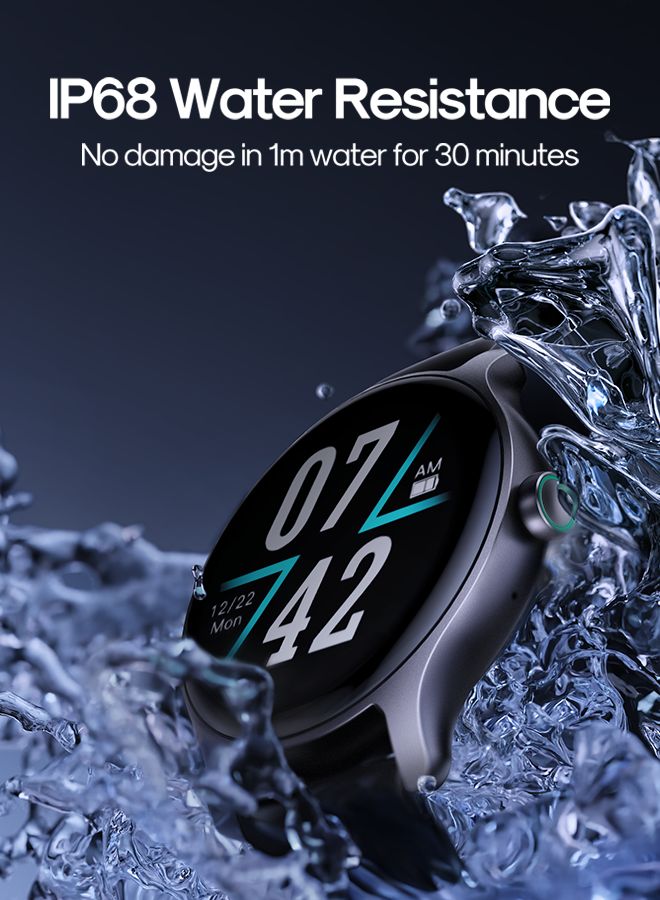 JOYROOM - Classic Series Smart Watch Can Make and Answer Calls Fitness Tracker Heart Rate Sleep Quality Monitor Round Smart Watch IP68 Waterproof Watch Compatible with iPhone Android Phone Men Women Dark Grey - Image 1