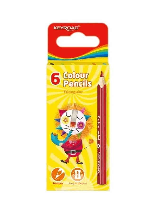 Keyroad 6-Piece Mini Colour Pencil Multicolour