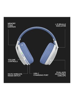 Logitech Logitech G435 LIGHTSPEED & Bluetooth Wireless Gaming Headset - White  - Image 3