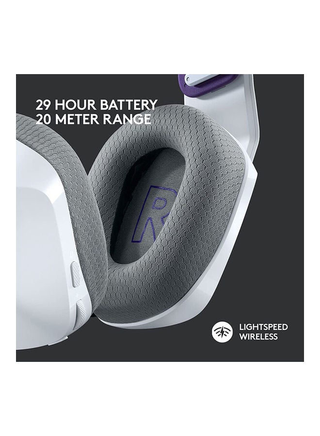 لوجيتيك سماعة الألعاب اللاسلكية Logitech G733 LIGHTSPEED مع عصابة رأس للتعليق، LIGHTSYNC RGB، تقنية ميكروفون Blue VO!CE ومحركات صوت PRO-G، خفيفة الوزن، عمر بطارية 29 ساعة، نطاق 20 مترًا - أبيض  - Image 3