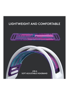 لوجيتيك سماعة الألعاب اللاسلكية Logitech G733 LIGHTSPEED مع عصابة رأس للتعليق، LIGHTSYNC RGB، تقنية ميكروفون Blue VO!CE ومحركات صوت PRO-G، خفيفة الوزن، عمر بطارية 29 ساعة، نطاق 20 مترًا - أبيض  - Image 2