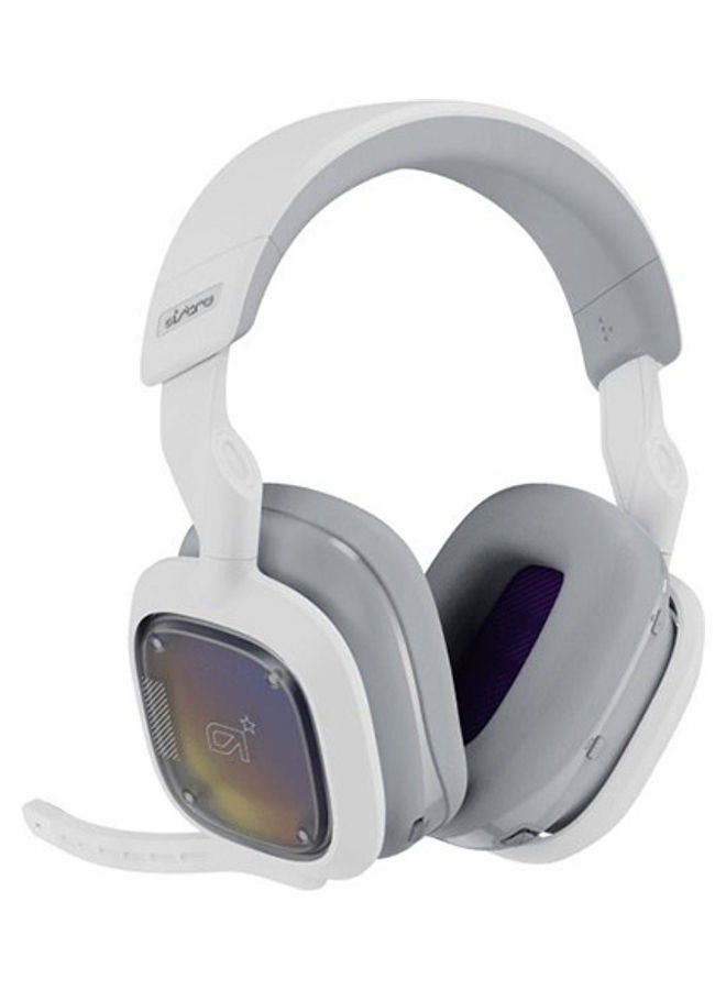 ASTRO - Logitech G Astro A30 LIGHTSPEED Wireless Gaming Headset, Bluetooth, Dolby Atmos/3D Audio compatible, Detachable Boom, 27h battery, for PS5, PS4, Xbox, Nintendo Switch, PC, Android - White/Purple, USB - Image 1