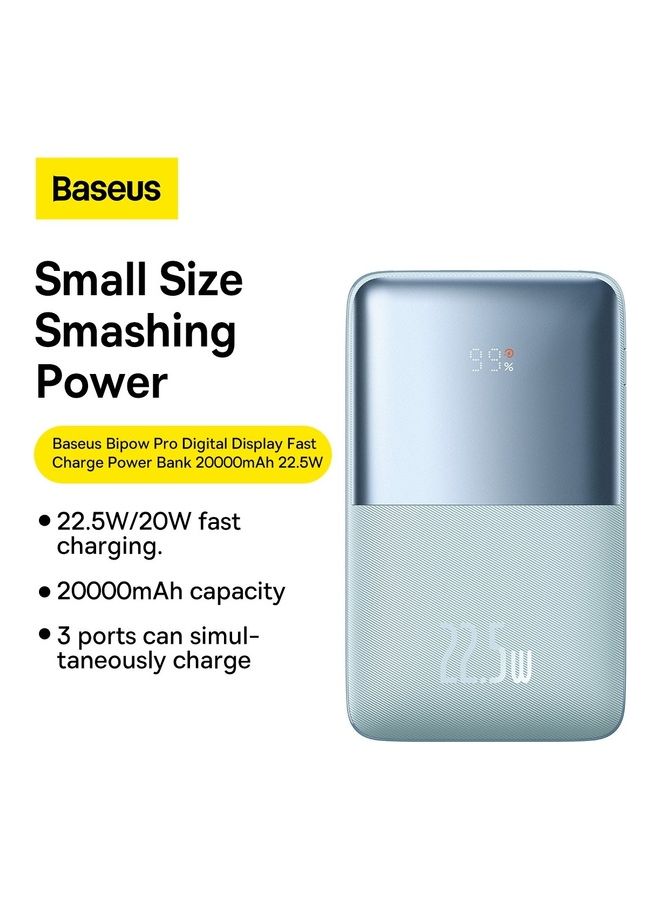 Baseus 20000 mAh USB-C PD 20000mAh Power Bank, Portable Phone Charger, Battery Charger for iPhone 14, 13, 12, iPad Pro, Galaxy S23, S23 Ultra, S23+ & More with USB-C Cable Included Blue  - Image 2